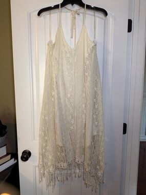 Maurices Cream Lace-Trim Cami Dress NWOT